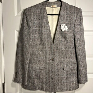 Mark Shale Vintage Tweed Blazer One Button Button Single Vented Made USA
